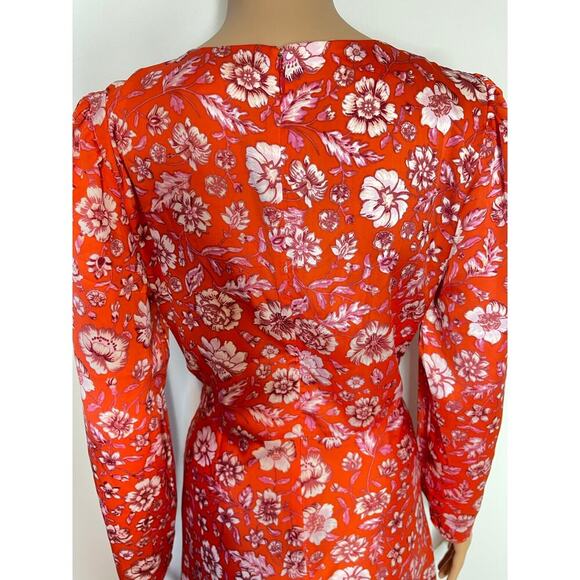 J. Crew Featherweight satin midi Dress size 6 Poppy fields Glam Floral Formal - Picture 10 of 13